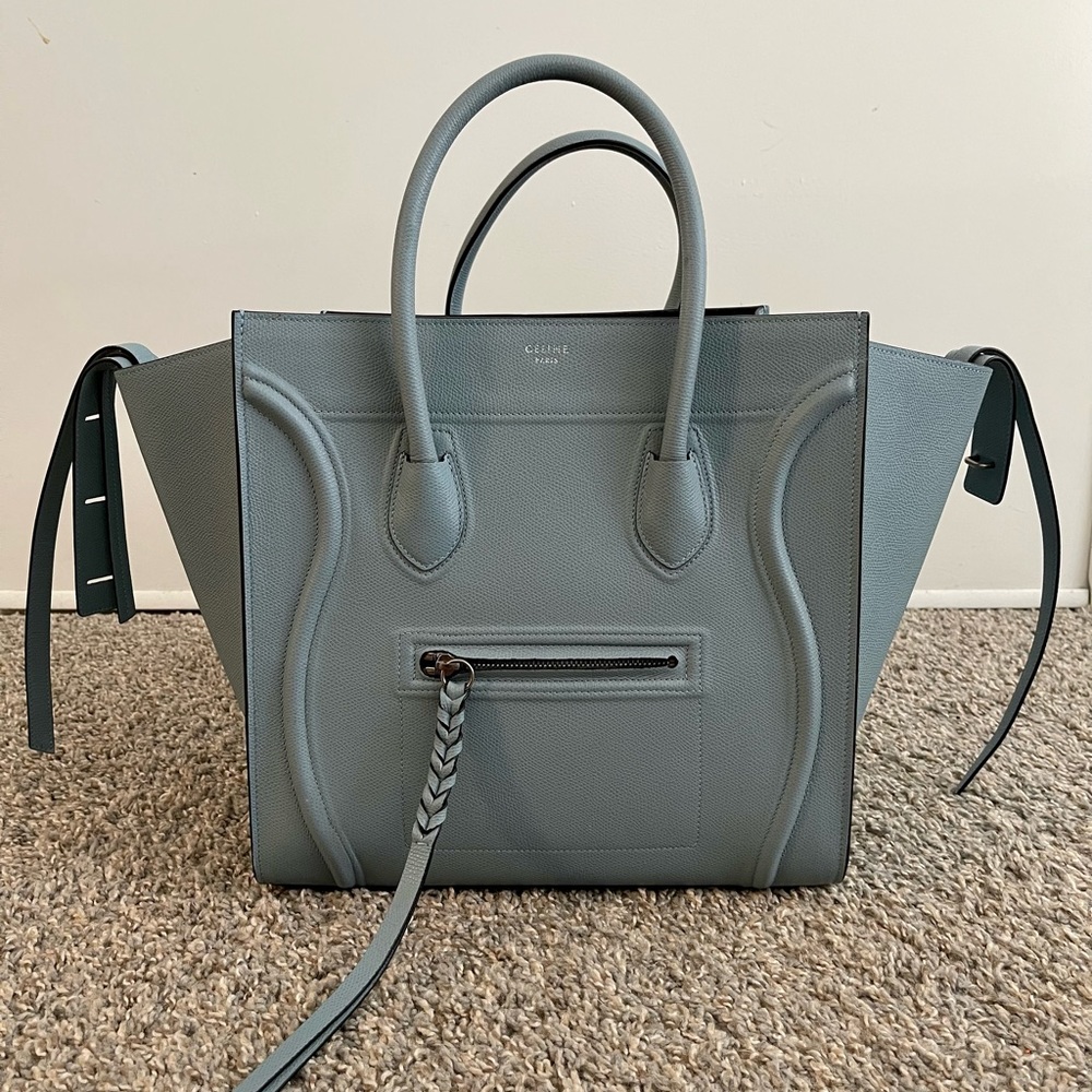 Celine Phantom Textured Leather Medium (Blue)